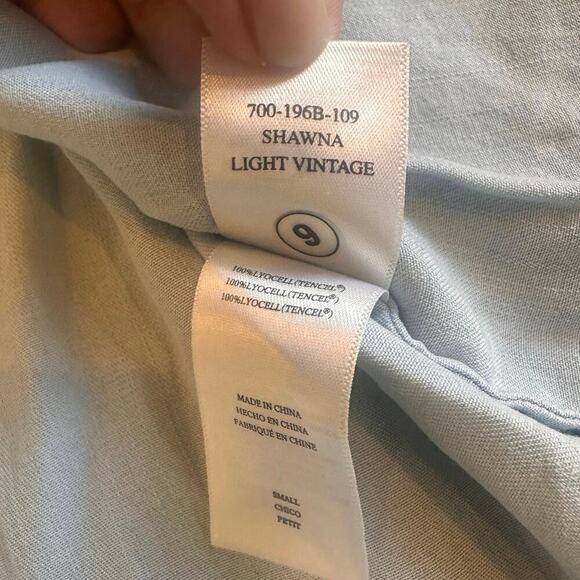 Rails Chambray Ruffle Trim Light Vintage Blue Shawna Mini Dress EUC Small - Picture 8 of 8